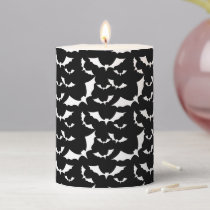 black and white bats halloween pattern votive cand pillar candle