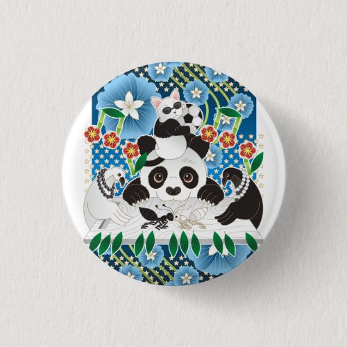 Black and white battle pinback button
