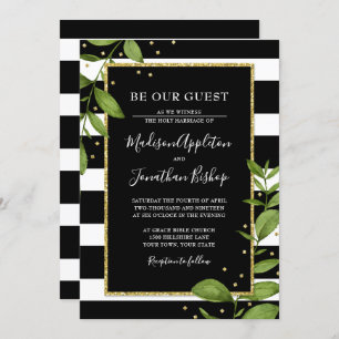 Black and White Be Our Guest Wedding Invitation