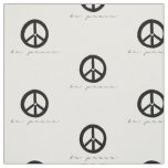 Black and White Be Peace Sign Fabric