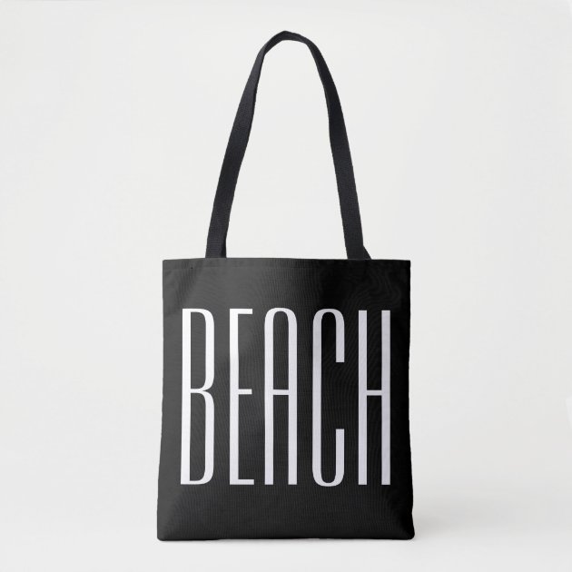 black and white beach tote