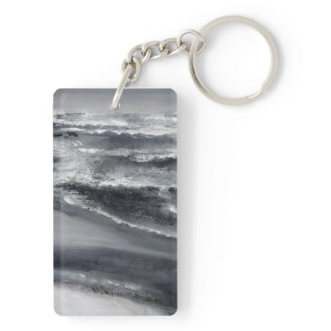 Black and White Beach Keychain Black and White Beach Keychain