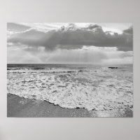 Black and White Beach Ocean Sea Photo 194