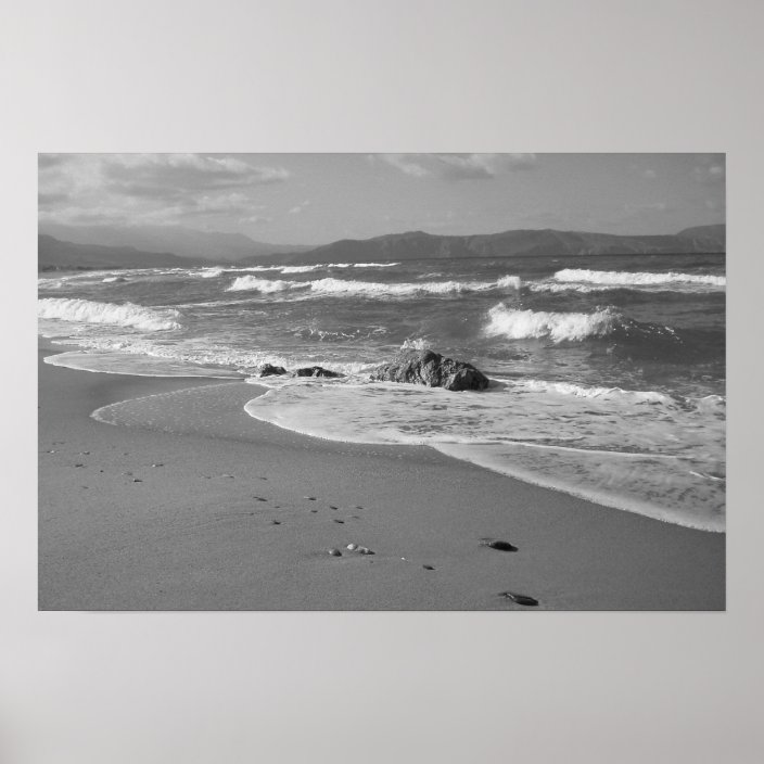 Black and White Beach Poster | Zazzle.com