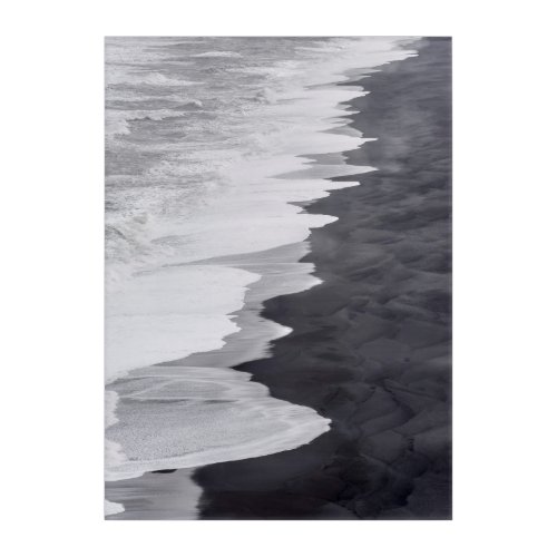 Black and white beach scenic acrylic print
