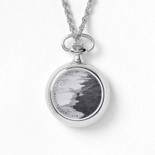 Black and white beach scenic watch