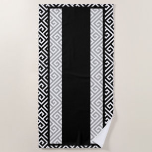 Black and white beach towel