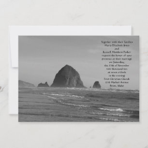 Black and White Beach Wedding Invitation