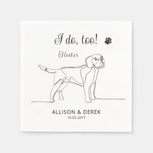 Black and White Beagle Dog I Do Too Wedding Napkins