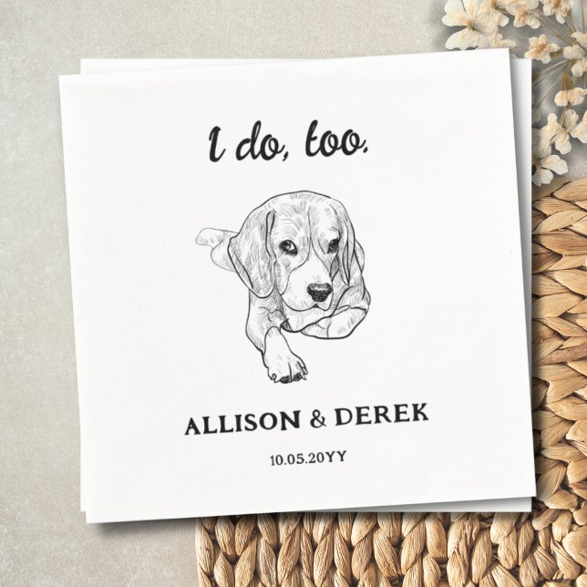 Black and White Beagle Dog Lovers Pet Wedding   Napkins (Creator Uploaded)
