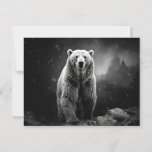 Black And White Bear Photography Postcard