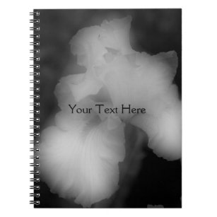 Black And White Bearded Iris Flower Notebook