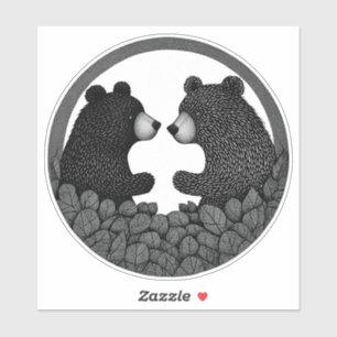Black and white bears sticker