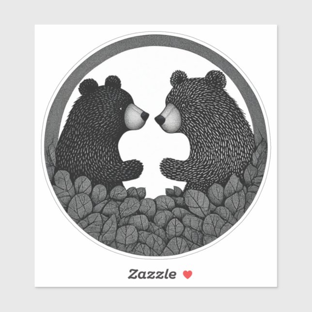 Black and white bears sticker (Sheet)