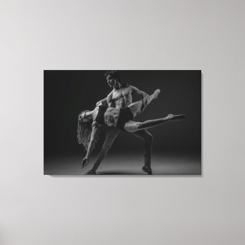 Black and White Beautiful Ballet Couple Wall Art