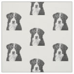 Black and White Bernese Mountain Dog Fabric