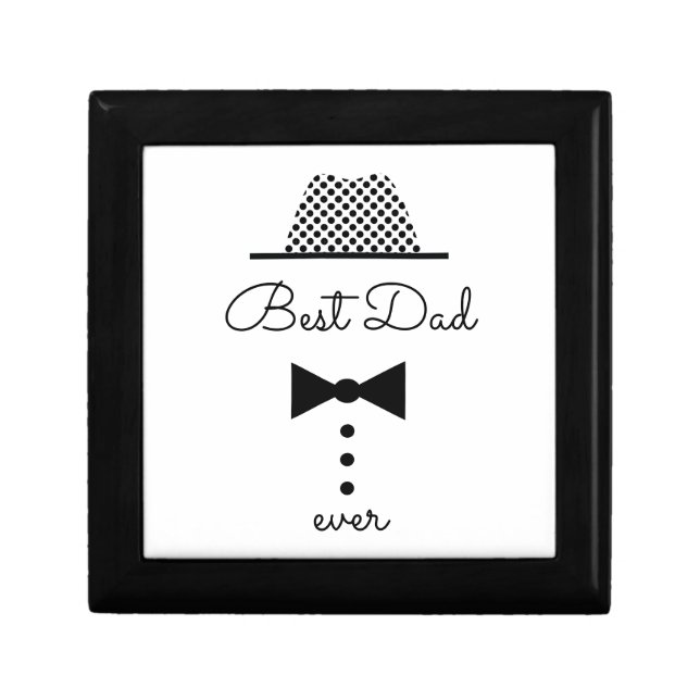 Black and White Best Dad Ever Gift Box (Front)