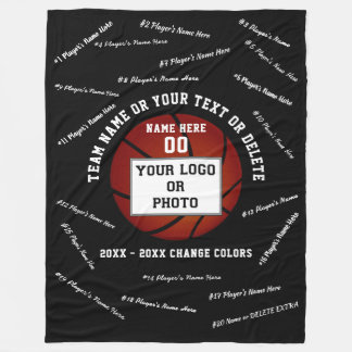 Black and White Best Gifts for Basketball Players Fleece Blanket