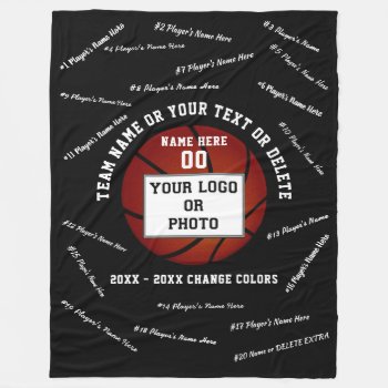 Black And White Best Gifts For Basketball Players Fleece Blanket by YourSportsGifts at Zazzle