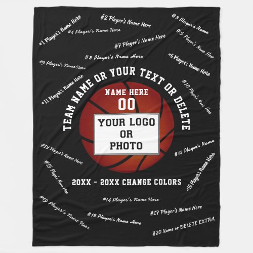 Black and White Best Gifts for Basketball Players Fleece Blanket