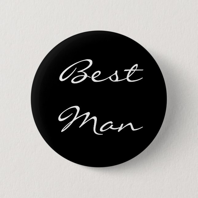 Black and White Best Man Button (Front)