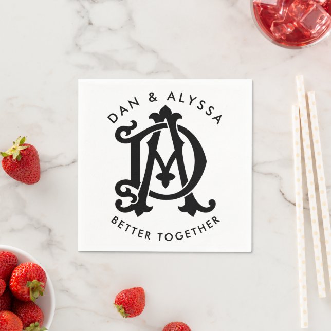 Black and White Better Together Napkins (Insitu)