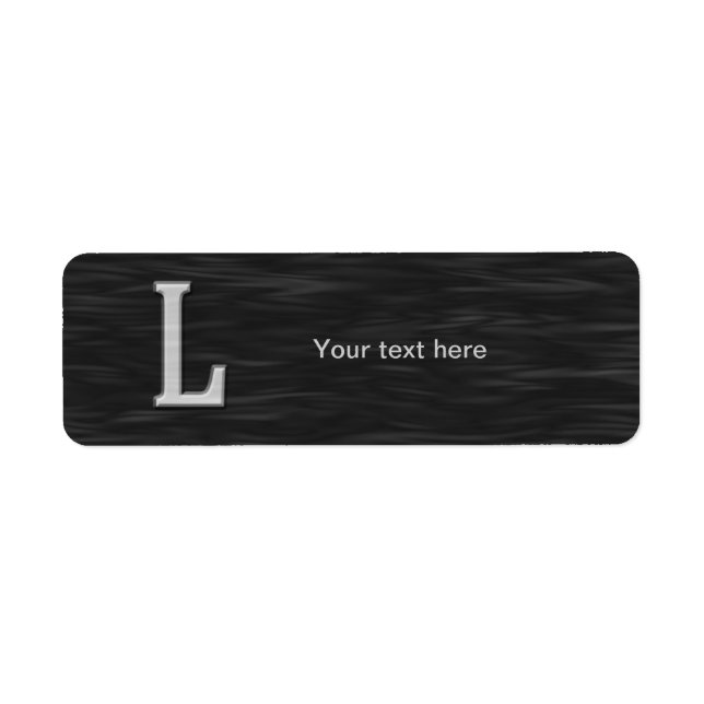 Black and white beveled "L" label (Front)