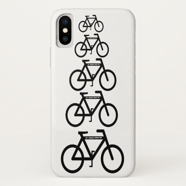 Black and White Bicycle Abstract iPhone X Case