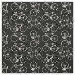 Black and white bicycle pattern fabric