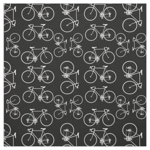 Black and white bicycle pattern fabric