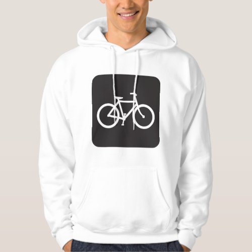 Black And White Bicycle Symbol Mens Hoodie