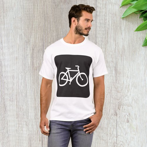 Black And White Bicycle Symbol Mens T_Shirt