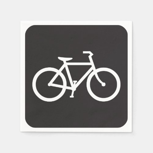 Black And White Bicycle Symbol Paper Napkins