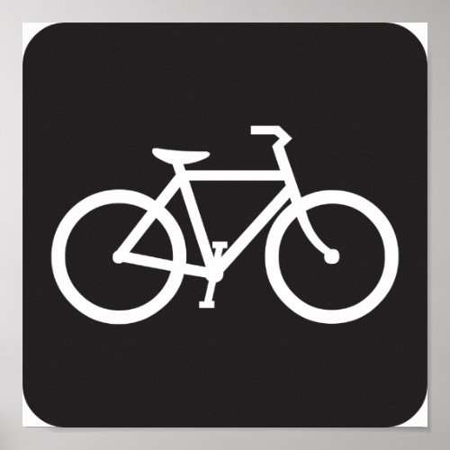 Black And White Bicycle Symbol Poster