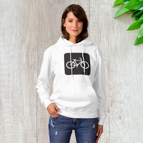 Black And White Bicycle Symbol Womens Hoodie