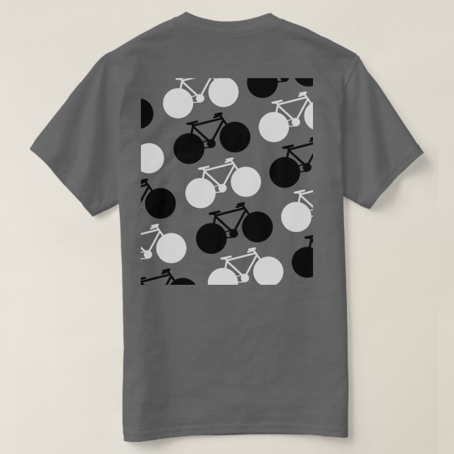 black and white bicycles, modern & stylish T-Shirt (Design Back)