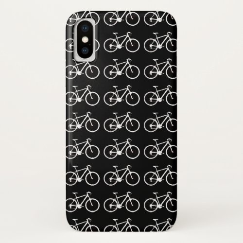 black and white bicycles patterning iPhone x case