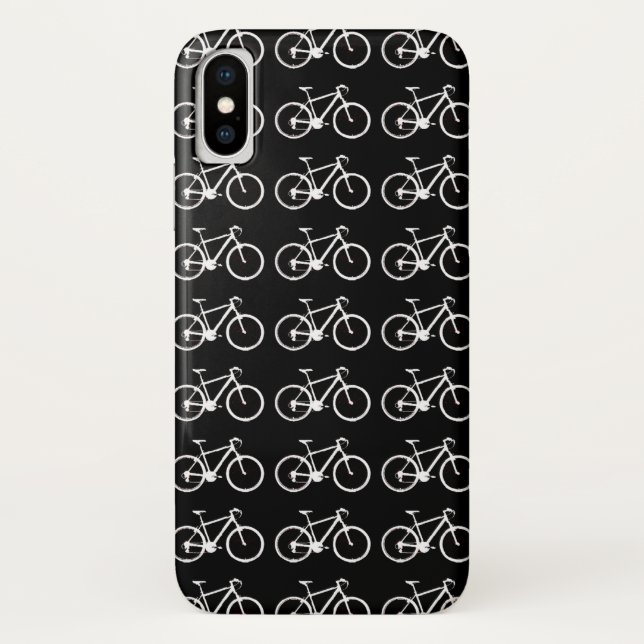 black and white bicycles patterning Case-Mate iPhone case (Back)
