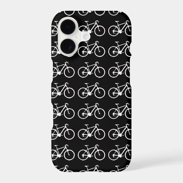 black and white bicycles patterning iphone case (Back)
