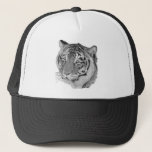 Black And White Big Cat Wildlife Picture Of Tiger Trucker Hat at Zazzle