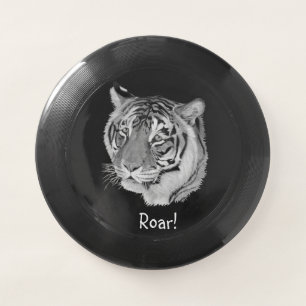 black and white big cat wildlife picture of tiger Wham-O frisbee
