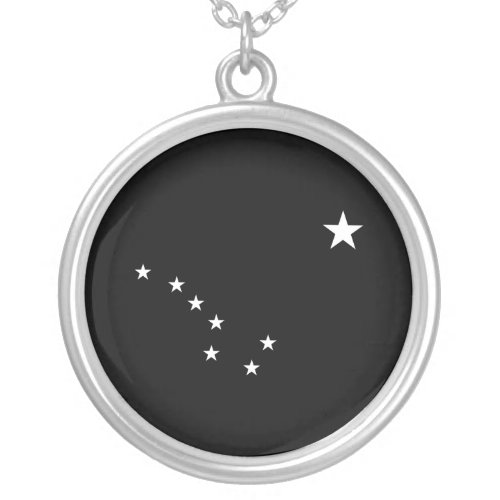 Black and White Big Dipper Silver Plated Necklace
