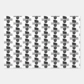 Black and White Bigfoot Sasquatch Birthday Wrapping Paper Sheets (Front 3)