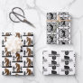 Black and White Bigfoot Sasquatch Birthday Wrapping Paper Sheets