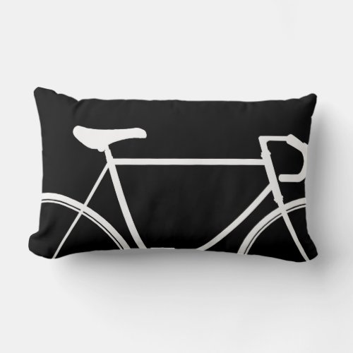 Black and white bike throw pillow