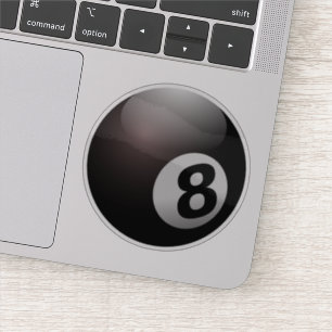 Black and White Billiards Eight Ball Sticker