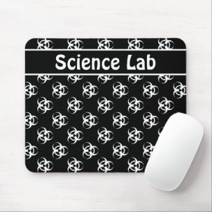 Black and White Biohazard Mousepad w/ Custom Text