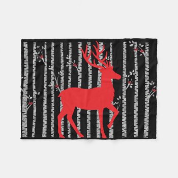 Black And White Birch Forest Fleece Blanket by ChristmasBellsRing at Zazzle