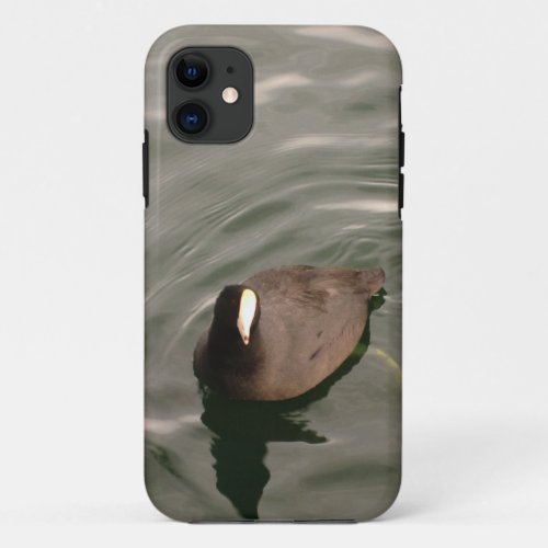 Black_and_White Bird American Coot iPhone 11 Case