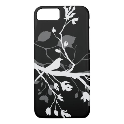 Black and White Bird Branches iPhone 87 Case